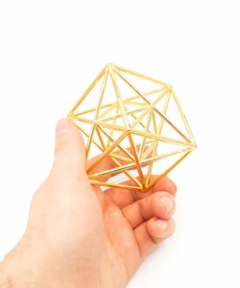 Metatron Cube - Meditation Tool - Gold Plated Brass