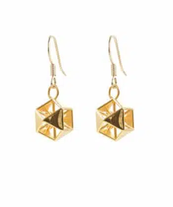 Vector Equilibrium Earrings - Gold Plated Brass